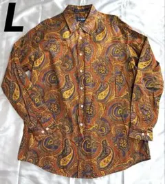 新品未使用品 アランフラッサー alan flusser ペイズリー柄シャツ L