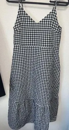 チェック柄キャミソールロングワンピース