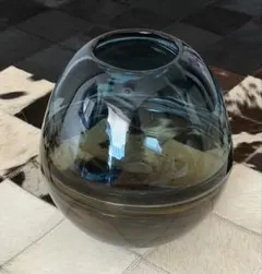 菅原工芸硝子株式会社　インディゴブルーのボール花器のサムネイル