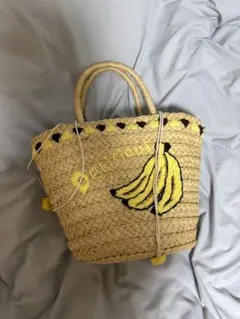 バナナ刺繍 かごバッグのサムネイル