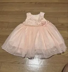 キッズズー　80 フラワー装飾付き チュール　ピンクドレスのサムネイル