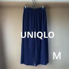 値下げ　ネイビー プリーツパンツ M ユニクロ