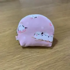 シマエナガ 内ポケット付きハンドメイドミニミニポーチ 小銭入れ
