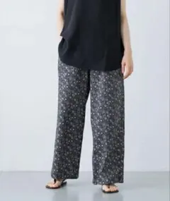 かぐれ　コットン小花柄イージーパンツ
