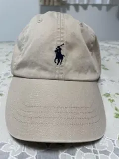 ポロ ラルフローレン キャップ ベージュ ロゴ刺繍