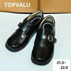 TOPVALU 黒 バックル付き フォーマルシューズ 女の子 21.5cm