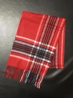 マフラー　 wiz カシミア100%　両サイドチェック　ショール　ストール　手袋