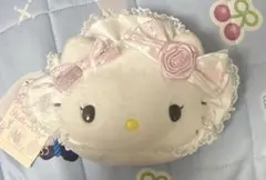 サンリオ ハローキティ フェイス形ポーチ ホワイトフリル ロリータ