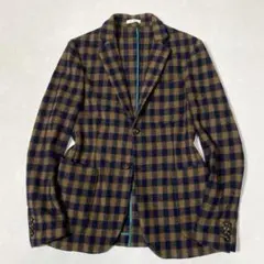 定価3万】フラボア FRAPBOIS ユニセックスチェック柄 ジャケット 難有 
