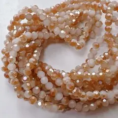 ☆*☆様 xm026/ガラスビーズ◇多面カット　ベージュ系5連