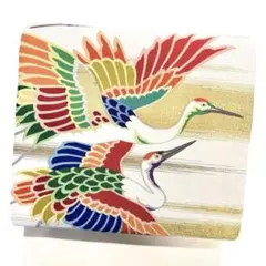 袋帯 掬い織 花模様 モール クローバー 銀糸 着物 061b - メルカリ