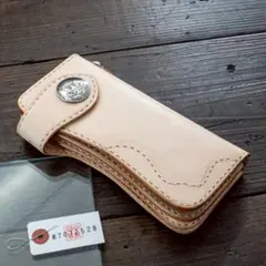 訳あり ハーフダラーコイン 姫路レザー 長財布 メンズ 本革 ヌメ コンチョ