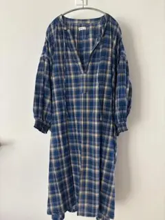 チェック柄 ロングワンピース