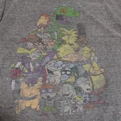 アニメキャラクター プリント TシャツXL グレーUS古着