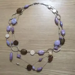 ビーズネックレス3連 約80cm