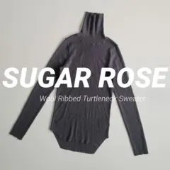 SUGAR ROSE ウール リブ タートルネック ニット チャコールグレーのサムネイル