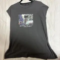 INGNI プリント ノースリーブ Tシャツ グレー