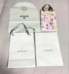 【IGNIS】イグニス ショップ袋 紙袋 4枚セット プレゼント　リボン付きのサムネイル