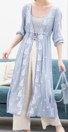 最終値下げ【未使用】fifth 刺繍 長袖ガウン カーディガン 花 春夏 上着