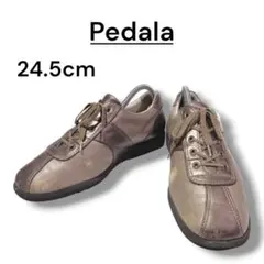【Pedala】アシックス レザースニーカー 24.5cm ブロンズ レディースのサムネイル