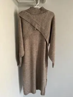 【美品】ブラウン ニットワンピース 長袖