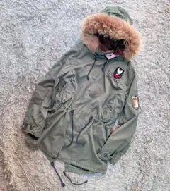 Y2K ギミック グランジ ファー付きモッズコート ミリタリー ファー付き