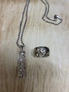 ハワイアンジュエリー ネックレスとリングセット