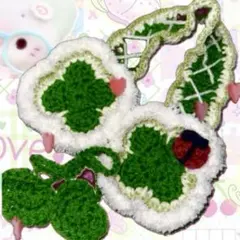 イヤーマフ/四つ葉のクローバー/y2k/ウィッシュコア/ハンドメイド/即購入可