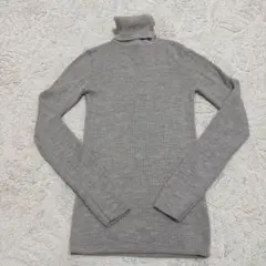 無印良品　洗えるウールリブタートルネックセーター　ベージュ M