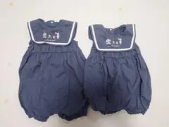 セーラー襟 ロンパース 2枚セット 90cm 80cm 姉妹コーデ