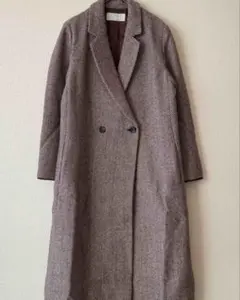 plage プラージュ ヘリンボーン柄 ダブルブレスト ロングコート