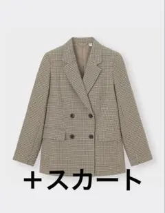 GU ダブルブレストチェックジャケット& プリーツスコートのサムネイル