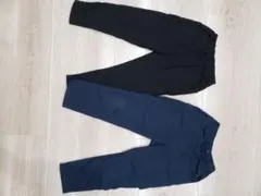 キッズ長ズボン2本セット（黒・ネイビー）裏起毛