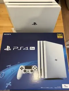 PS4 Pro 1TB ホワイト　箱　スタンド　コントローラーカバー付き