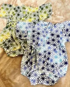 ベビー甚平 ロンパース　レトロ　2枚セット　双子
