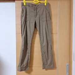 ベージュ チノパン バックポケット付き 裏起毛