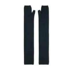 新品未使用　無印良品　UVカット 強撚コットンアームカバー ロング ブラックのサムネイル