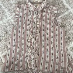 最終値下げ リズメロ LIZMELO フリル付きノースリーブシャツ