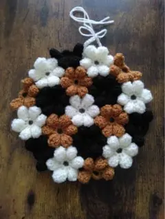 新商品❣️♡ふんわりモコモコ可愛いココアブラウンカラーのお花のポットマット♡