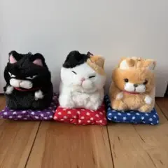 ひげまんじゅう　正座 弐 ぬいぐるみ マスコット ふくにゃん　みーさま　くろまめのサムネイル