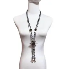 ビ*公様 青色系ビーズのロングネックレス