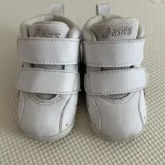 アシックス すくすく ベビーシューズ　12.5cm　星柄　白　金