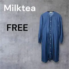 Milktea ミルクティー ワンピース 長袖 デニム生地 薄手 シャツワンピのサムネイル