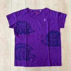 ●UNIQLO UT Lisa Larson Tシャツ パープル S●ハリネズミのサムネイル
