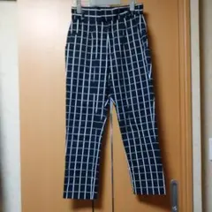 □チェック柄カジュアルパンツ M