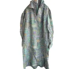 ノーブランド ワンピース 総柄 エスニック 襟付き ロング丈 華やか 爽やか