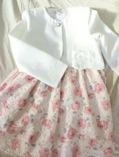 【超美品】any FAM 卒業式 入学式 フォーマルドレス ホワイトとピンク花柄