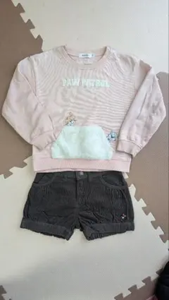 PAW PATROL トレーナーとミキハウスダブルBショートパンツセット 120