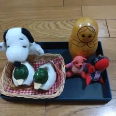 スヌーピーとマトリョーシカの置物セット