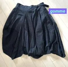 gomme 異素材　変形スカート　フレアー　スカート　黒のサムネイル